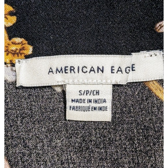 American Eagle Floral Wrap Mini Skirt‎ High Waist Black Peach Small - Picture 5 of 9